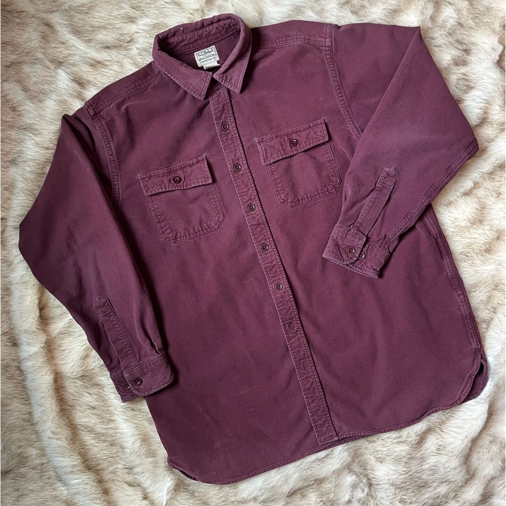L.L. Bean 100% Cotton Double Pocket Cold Weather Shirt Jacket